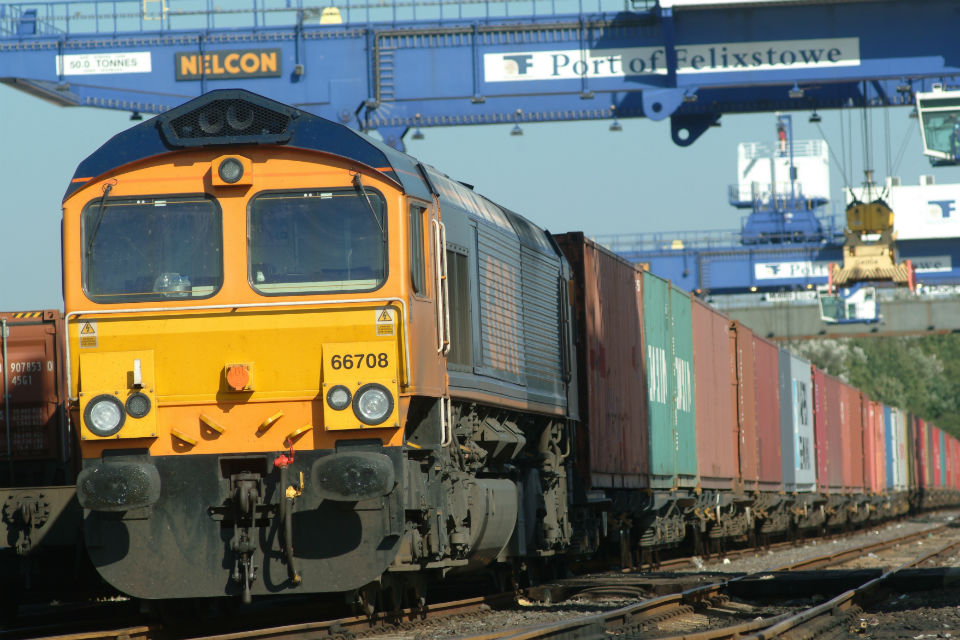 Rail freight at Port of Felixstowe. Source: Network Rail
