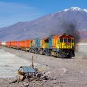 Freight train between Chile and Bolivia. Photo: David Gubler