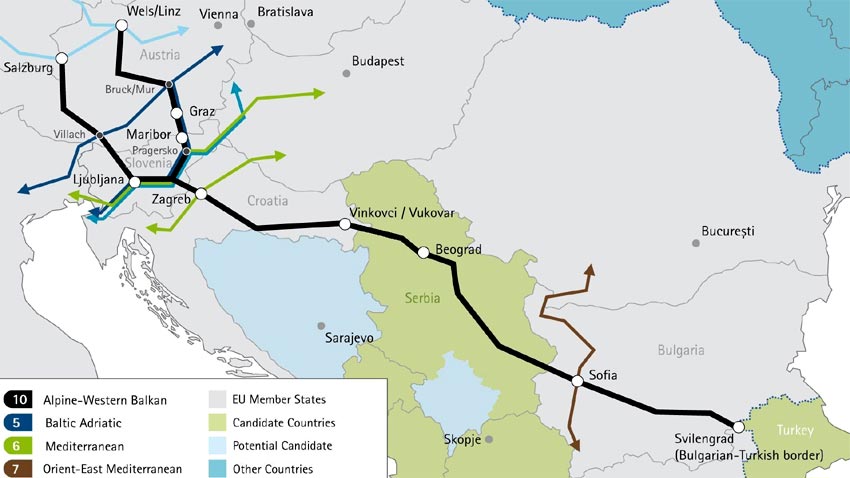 Alpine-Western Balkan rail freight corridor. Photo: European Commission