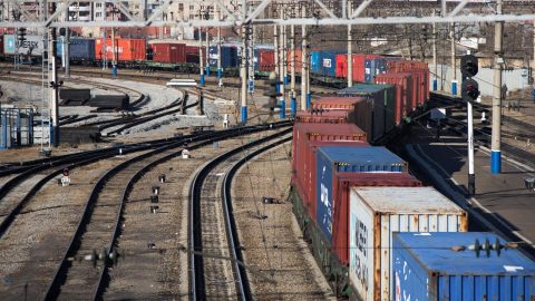 Containers on Russian railway network