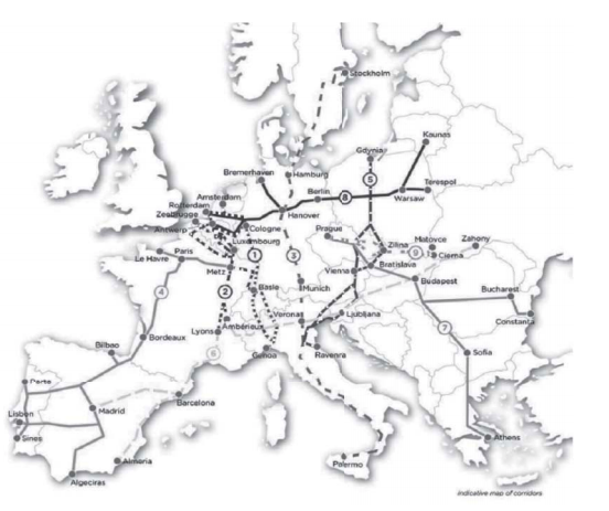 European core network corridors