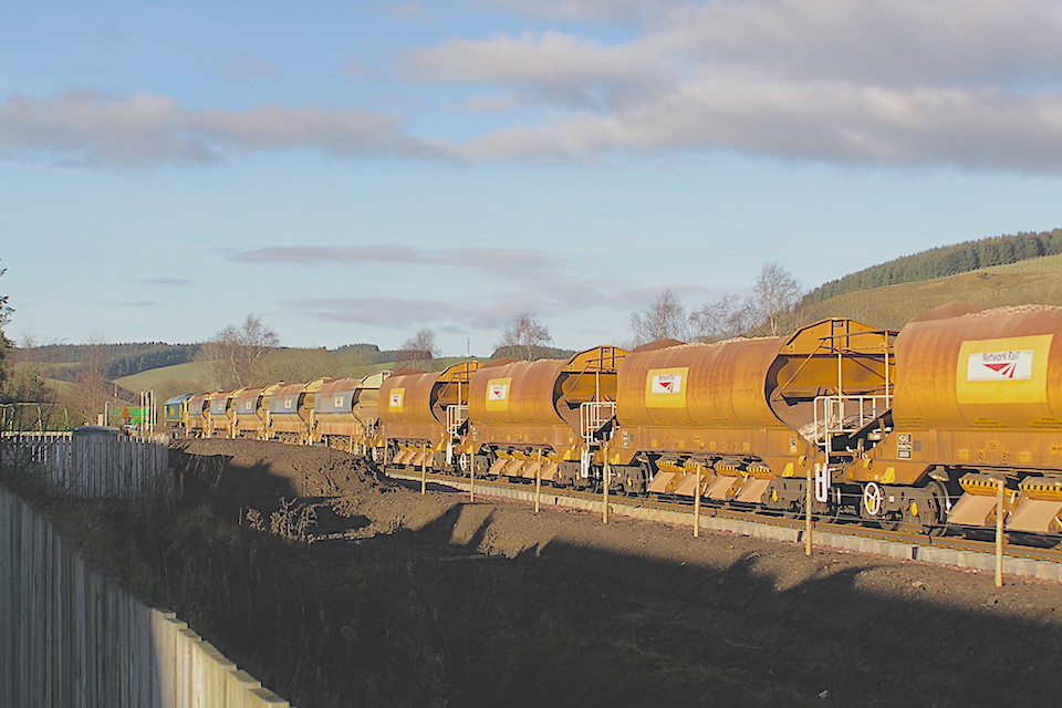 Infrastructure train at Fountainhall in Scotland