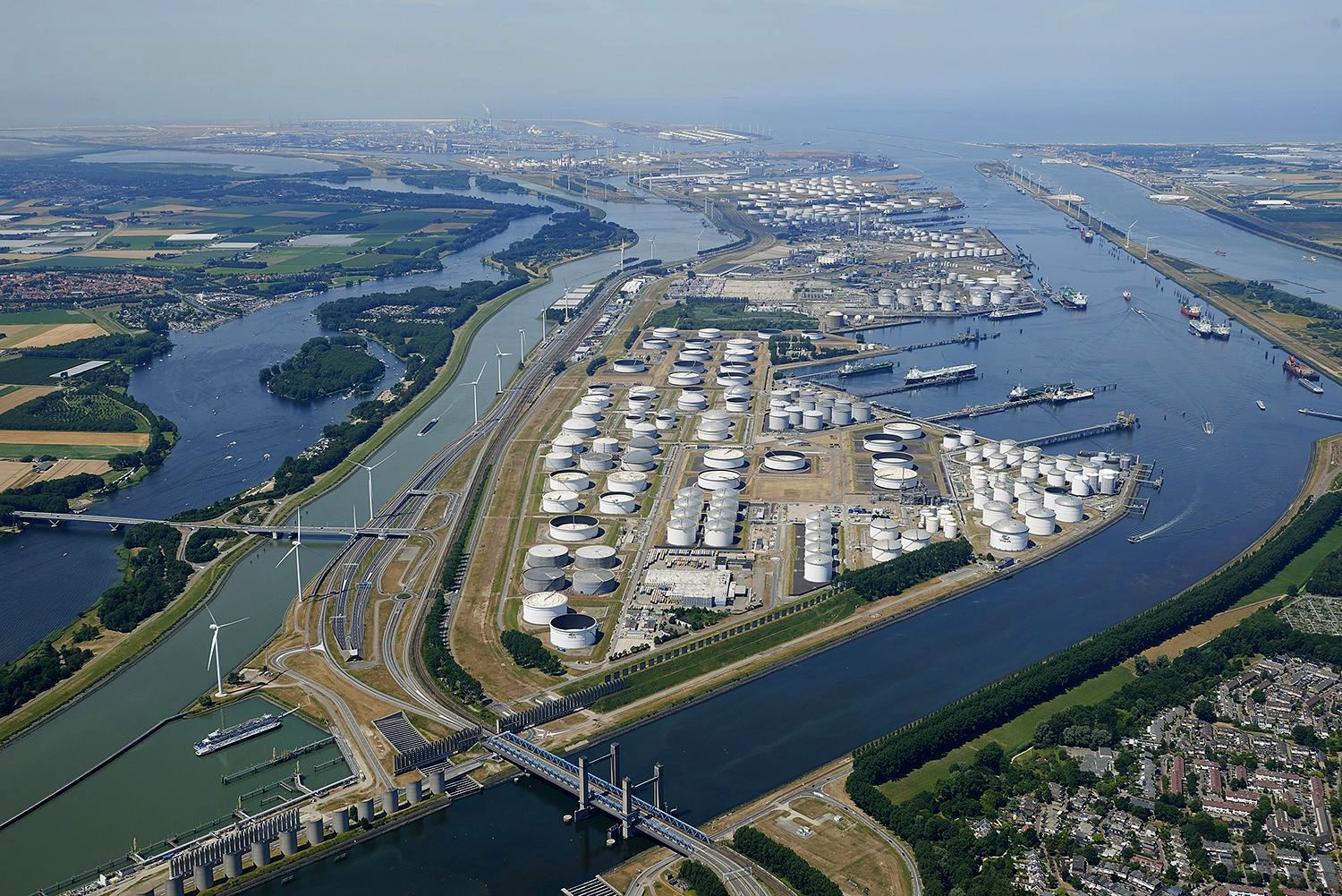 Sky view of Rotterdam Europort