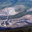 overhead shot of Tunstead Quarry in Derbyshire