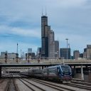 Passenger train in Chicago