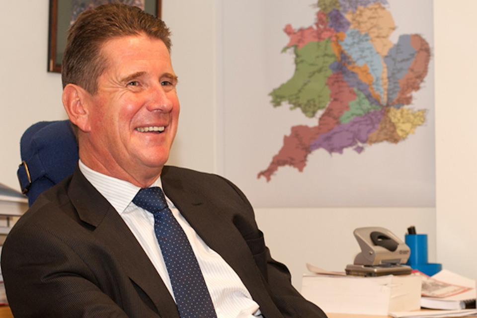 John Smith CEO of GB Railfreight pictured at his desk