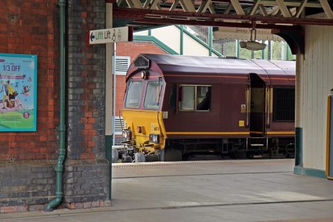 Freight train at Wrexham General station