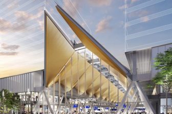 Artist's impression of redeveloped Euston station in London to accommodate HS2 trains