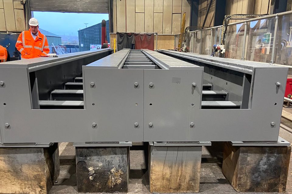 Engineering image of new bridge deck section for Foster's Bridge at Ketton