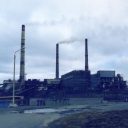 The plant of Norilsk Nickel in Nikel, Murmansk Oblast, Russia