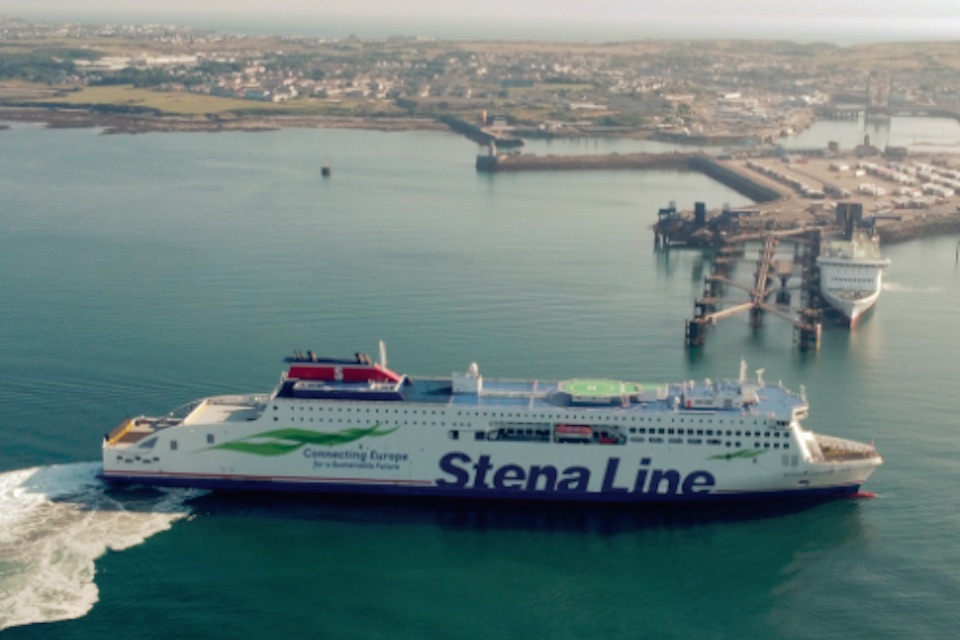 Stena Line ferry approaching the harbour at Holyhead