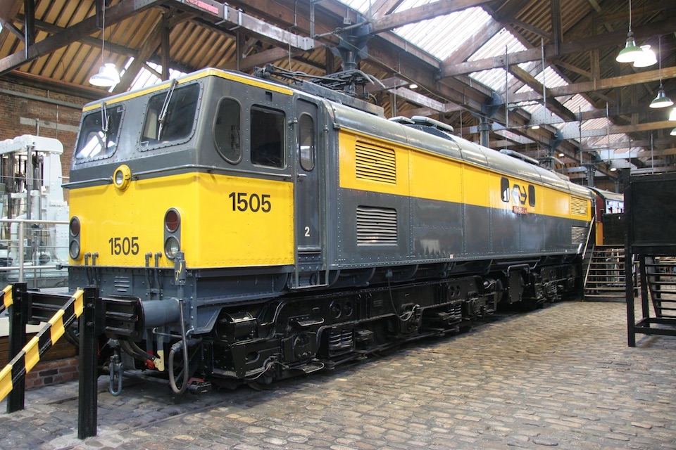 In NS livery, a preserved BR class 27 (later class 77) on display at the Manchster Museum of Science and industry 