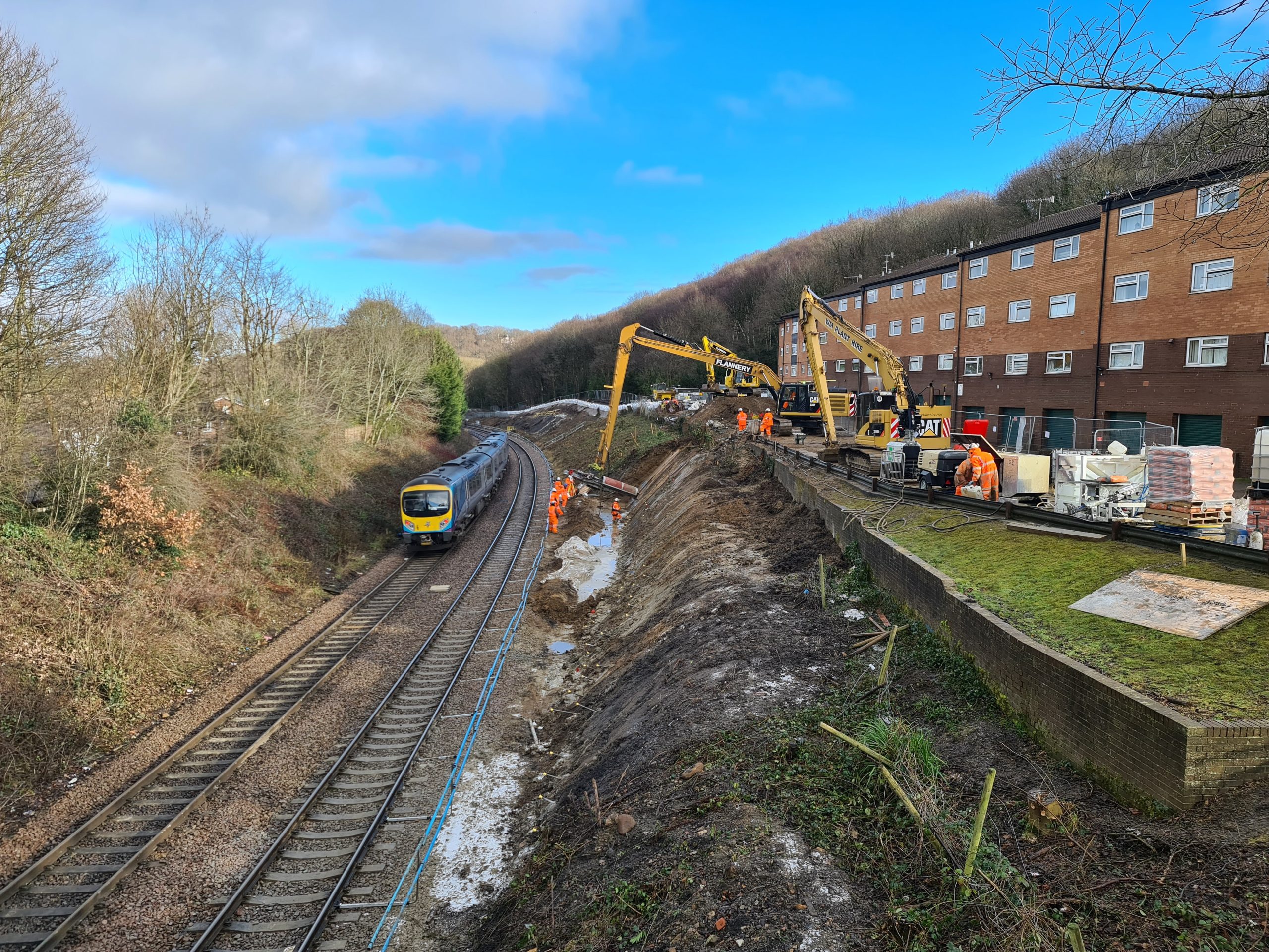 An extra track being laid at Dore in Sheffield