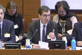 Jean-Pierre Farandou, CEO of the SNCF, speaking to the Finance Committee on 12 April 2023 (Screenshot, National Assembly)