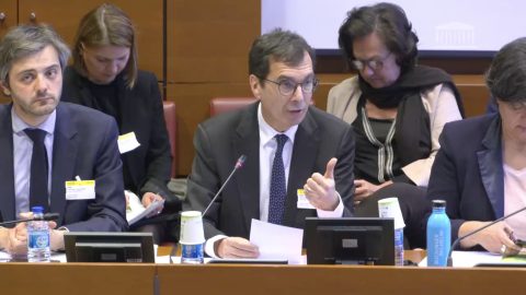 Jean-Pierre Farandou, CEO of the SNCF, speaking to the Finance Committee on 12 April 2023 (Screenshot, National Assembly)