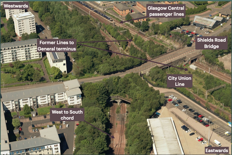 Overhead image of the Shields Road Bridge with annotations