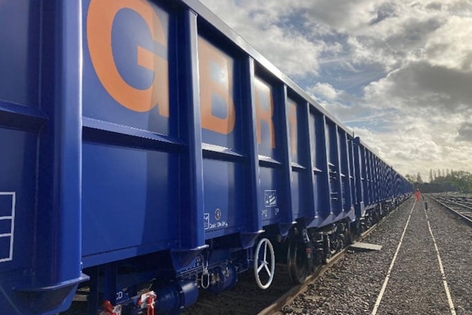 Close up of the side of a GBRf box wagon