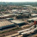 Aerial of Brent Cross West looking west with Wembley Arch in the distance